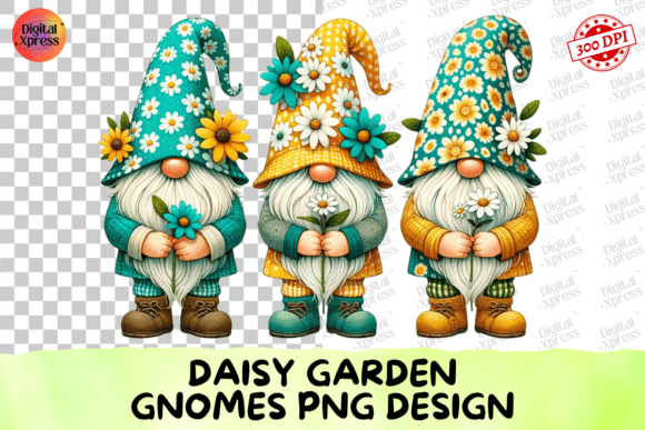Download Daisy Garden Gnomes PNG Design - Gnomes Collection