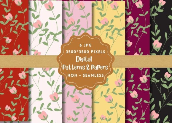 Download Flower Plant Digital Paper Patterns - Plant digital paper Collection