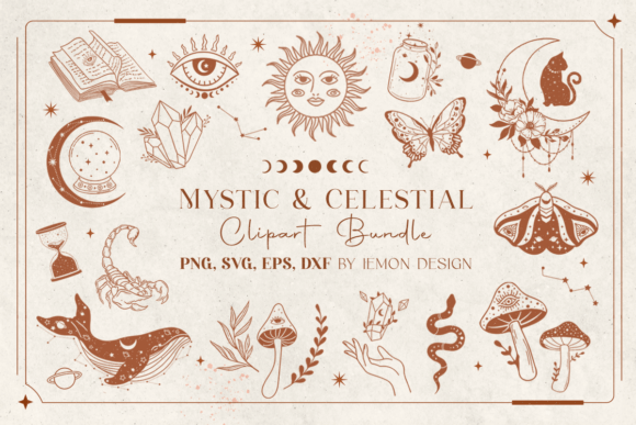 Download Mystic and Celestial Clipart Bundle - Celestial clipart Collection