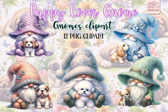 Download Watercolor Spring Puppy Lover Gnomes PNG - Gnomes Collection