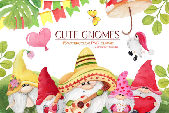 Download Watercolor Seasons Gnomes Clipart - Gnomes Collection