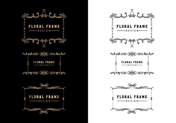 Download Elegant Decorative Black Floral Frame - Black floral frame Collection
