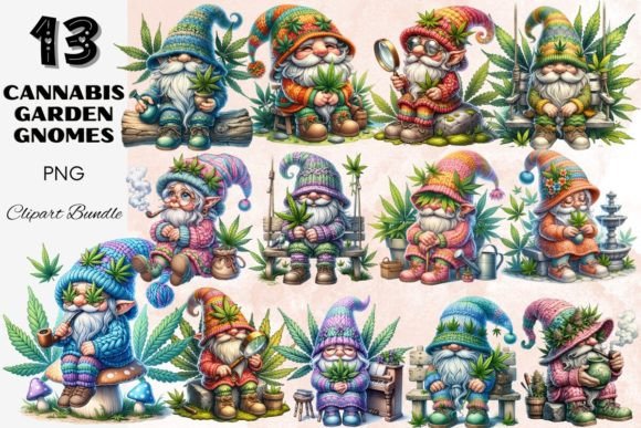 Download Cannabis Garden Gnomes Clipart Bundle - Premium Resources