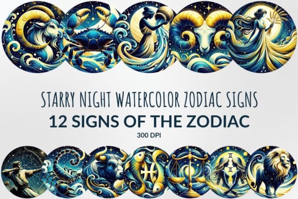Download Starry Night Zodiac Sublimation Bundle - Premium Resources