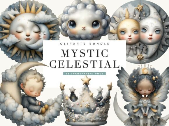 Download Mystic Celestial Clipart Bundle - Celestial clipart Collection
