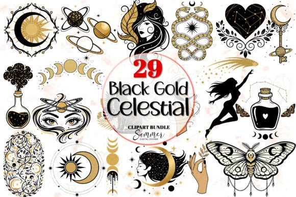 Download Moon Phases, Zodiac &amp; Celestial Clipart - Celestial clipart Collection